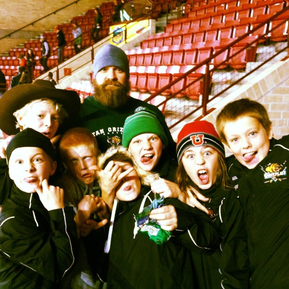 We have another visiting beard to display/celebrate. Meet Mr. Eric Evans from Salt Lake. We met him and his kick ass hockey crew at the DU/Badger hockey game. Eric's been growing this gnarly beard since June. He told his team that he would grow it until they lost....they obviously have yet to lose. He loves that people think he can lift heavy things. He also gave us his secret recipe for his style--he uses Carmex with a touch of saliva for his mustache. Yum! 