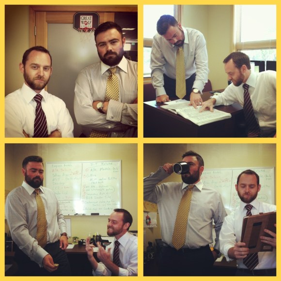 One of our favorite parts about this bearded community is that there really is an outpouring of support for the bearded man. Always wear your beard with pride, men of Denver. You never if there’s a B of D ghost writer on your trail. We owe a big “thank you” to our friend Amy for introducing us to these fine gentlemen. Meet Dave and Jack. Amy put together a question and answer sheet for them and set up a photo shoot. Nicely done, friend! Here’s how they answered (Dave loves the striped tie. Jack puts his hand in his pocket when drinking coffee):   Dave: How old is your beard? Grew full beard when I turned 21 (When all men should) Does the beard give you trouble in the corporate world?  No. I don’t let the man keep me down. (Gave us chills) Favorite part? Stroking it when in deep contemplation.  What do the ladies think of your beard? Ladies love the beard. A woman who isn’t into bearded men probably isn’t into men. (Note: new t-shirt idea). Would you shave your beard for a particular job? Yeah, because the great thing about beards is they grow back. What does mom think of the beard? I’m not sure, we’ve never had “the talk”. She’s never said she dislikes it so I’ll go ahead and say she’s a fan. Jack: How old is your beard? On and off for the past 7 years  Does the beard give you trouble in the corporate world?  No. Favorite part? Do you kjnow how the drink “Tom Collins” got it’s name? What is the fastest route in and out of an IKEA? Those are the kinds of questions you have to be able to answer when you have a beard, so I guess it is the sense of public stewardship and responsibility that I enjoy most. What do the ladies think of your beard? It’s tough to discern the difference between a ‘good’ double-take and a ‘bad’ one, but so far I haven’t had any complaints. Would you shave your beard for a particular job? Are astronauts allowed to have beards? What does mom think of the beard? She thinks I’m covering my face. Like my beard is some sort of catcher’s mask that I’m forced to wear from time to time. At this point she’s used to it, but suffice it to say she’s not a huge fan.   